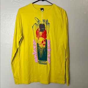 Brain Dead Clean Love Long-Sleeve Tee Yellow NEW size Small NWT
